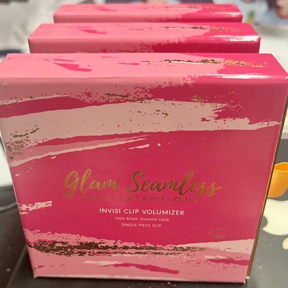 NWTGlam Seamless Hair Extensions Invisi Clip Volumizer 3 Boxes 20" Golden Blonde - Picture 2 of 4